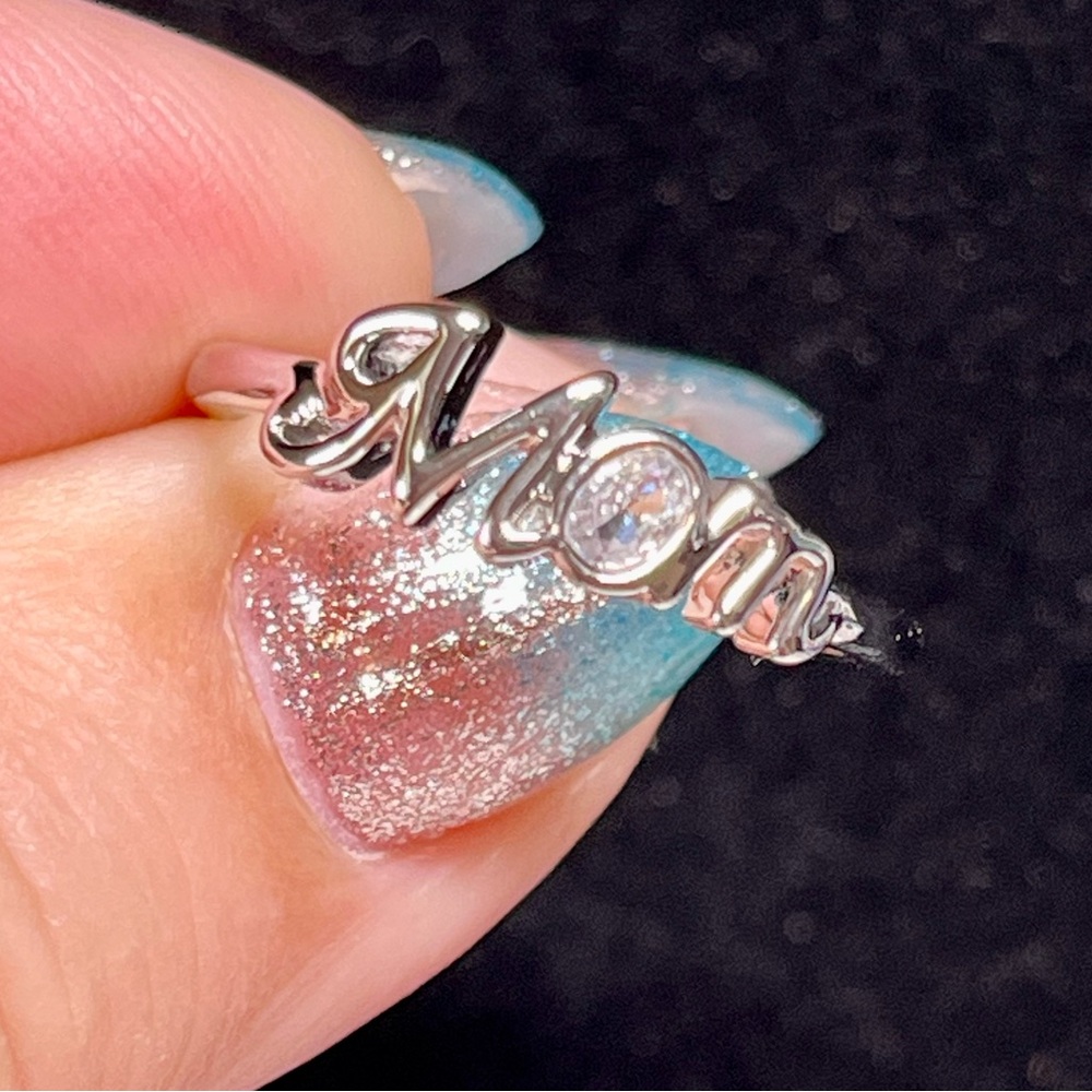 MOM Silver ring-Flush band style /cute